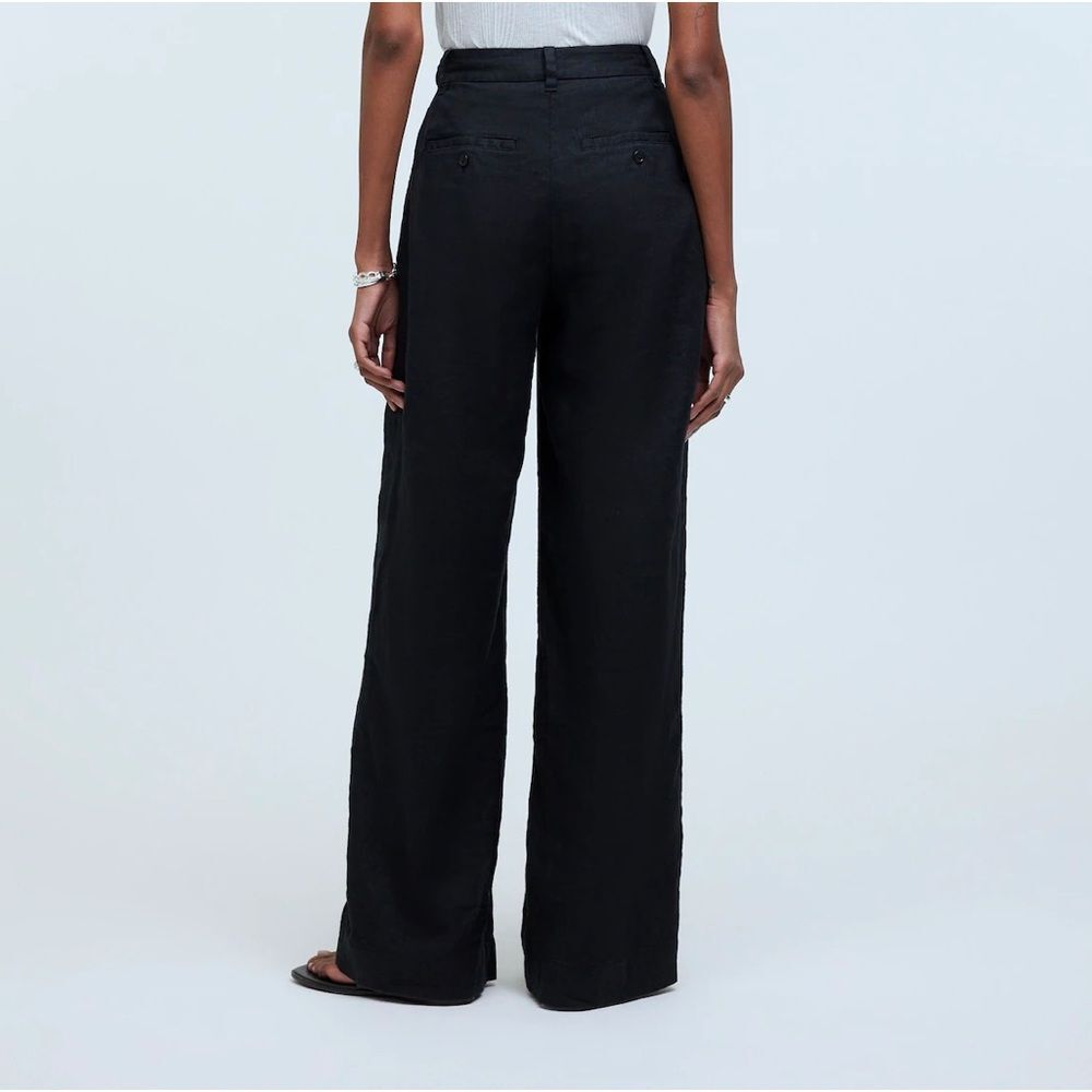 Madewell Classic Wide Leg Black Pants Size 8 Sailor Pant Buttons Up Side